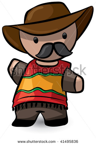 Spanish Cowboy Waving Toward Audience Wearing A Hat And A Poncho    