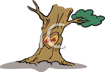 0812 1500 5632 Tree With Love Carved Into The Bark Clipart Image Jpg