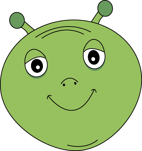 Alien Head Clip Art Image   Green Alien Head With Big Eyes And A Smile