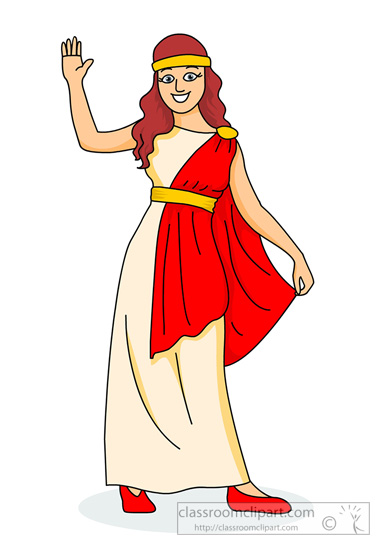 Ancient Greece   Costume Woman Ancient Greece Toga   Classroom Clipart