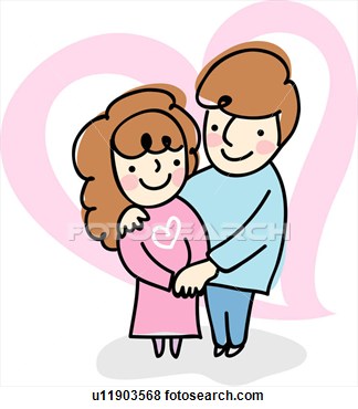 Around Her Shoulder Hugging Wife Couple View Large Clip Art Graphic
