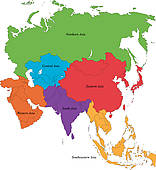 Asia Map   Clipart Graphic
