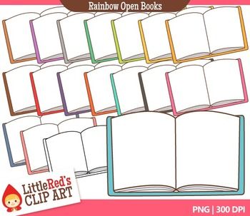 Clip Art   Rainbow Open Books Clipart  