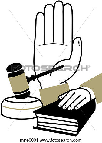 Clipart   A Montage Illustration Of A Hand Taking An Oath A Hand On A