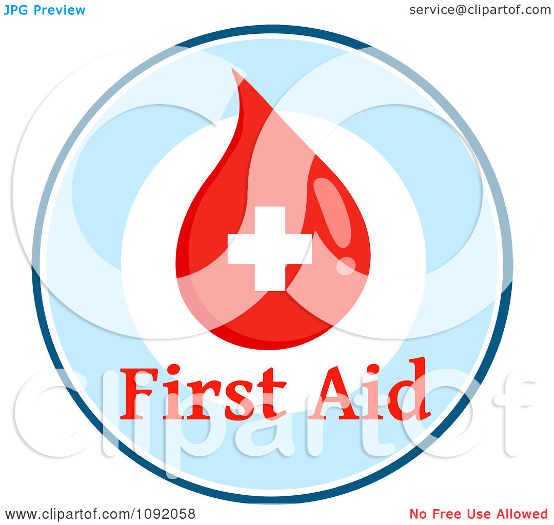 Clipart First Aid Blood Drop Circle   Royalty Free Vector Illustration