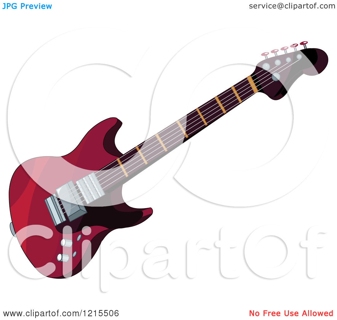 Clipart Of A Red Electric Guitar   Royalty Free Vector Illustration By