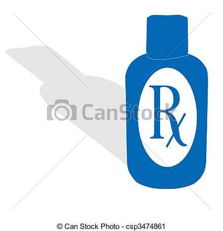 Clipart Of Rx Bottle   A Medication Themed Bottle Illustration