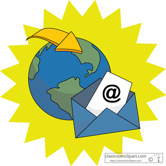Email   Email Sent Around World 01   Classroom Clipart