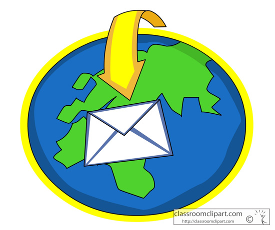 Email   Email Sent Around World   Classroom Clipart