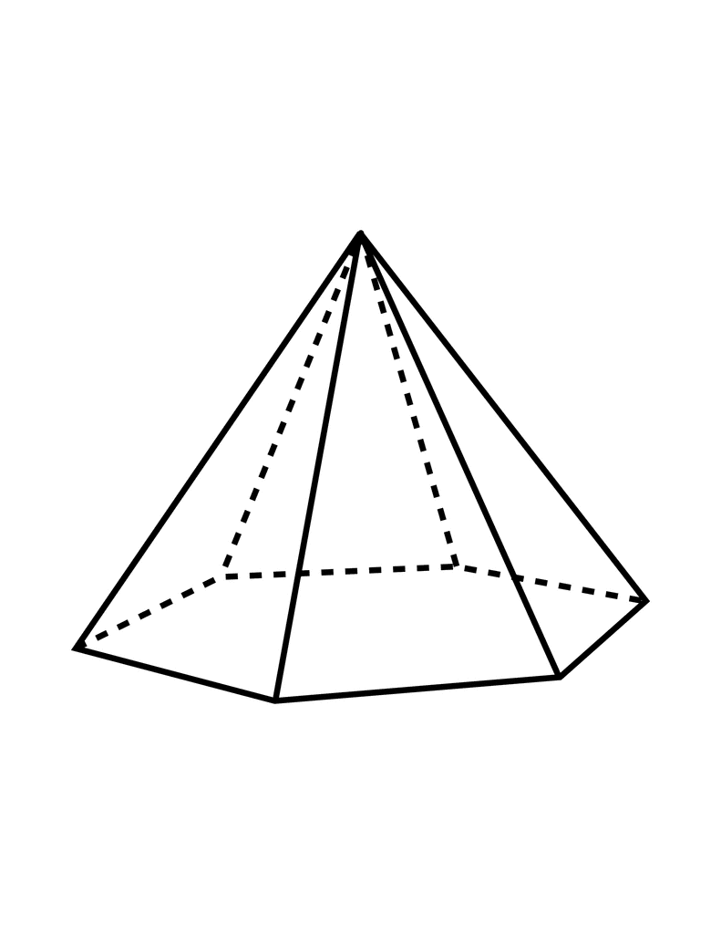 Flashcard Of A Pyramid With A Hexagonal Base   Clipart Etc