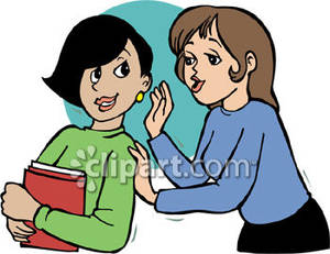 Gossiping Girls Telling Secrets   Royalty Free Clipart Picture