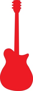 Guitar Clipart Image   Red Guitar Silhouette