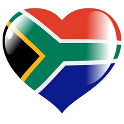 Image Of Heart With Flag Of South Africa Stock Vector