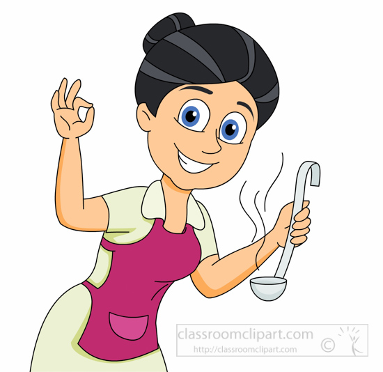 Lady Tasting Sampling Food With Smile Clipart 5122   Classroom Clipart