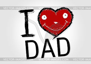 Love You Dad I Love You Mom   Vector Clipart