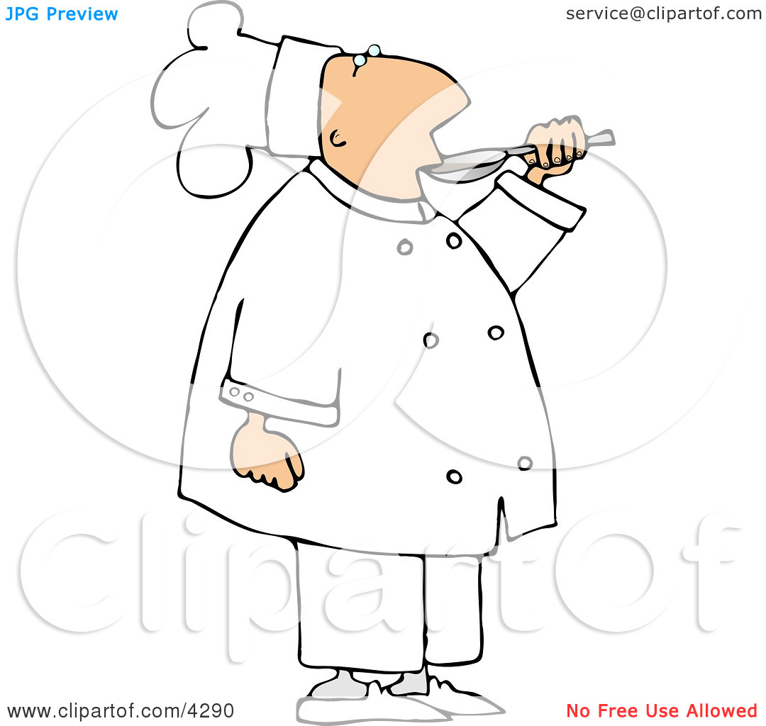 Male Chef Tasting Food Before Serving It To Customers Clipart By Djart