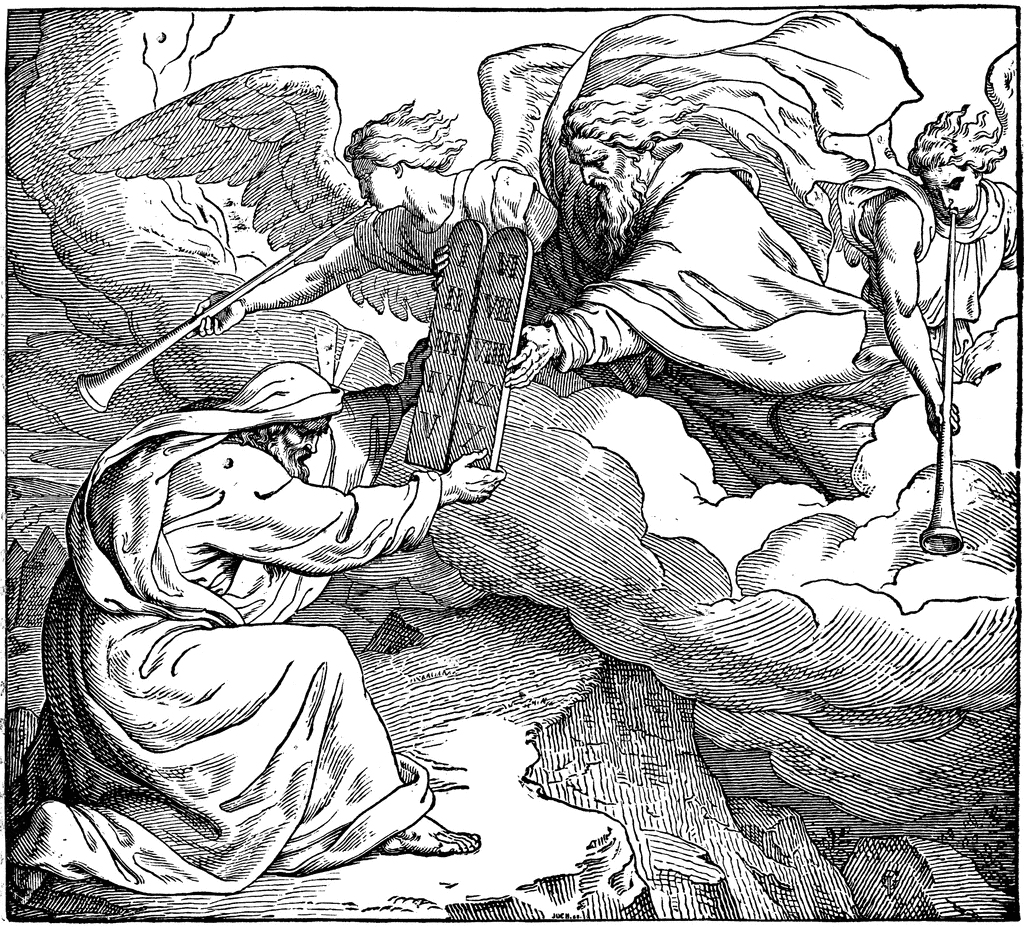 Moses Receiving The Tables Of The Law   Clipart Etc