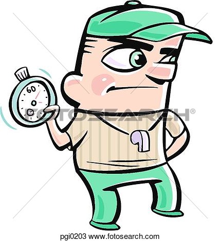 Of A Coach Holding A Timer During Practice Pgi0203   Search Clipart