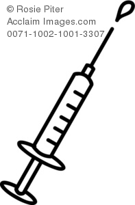 Of A Syringe With A Drop Of Blood   Royalty Free Clipart Illustration