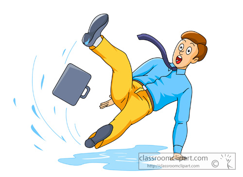 Safety   A Person Slip And Falling   Classroom Clipart