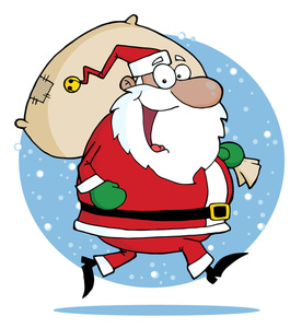 Santa Claus Clip Art Jolly Santa Claus With A Bag Of Gifts On