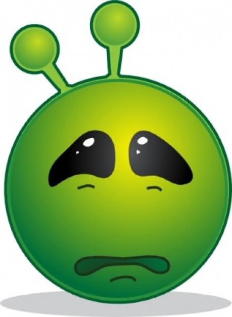 Smiley Green Alien Sad Clip Art Vector   Free Download