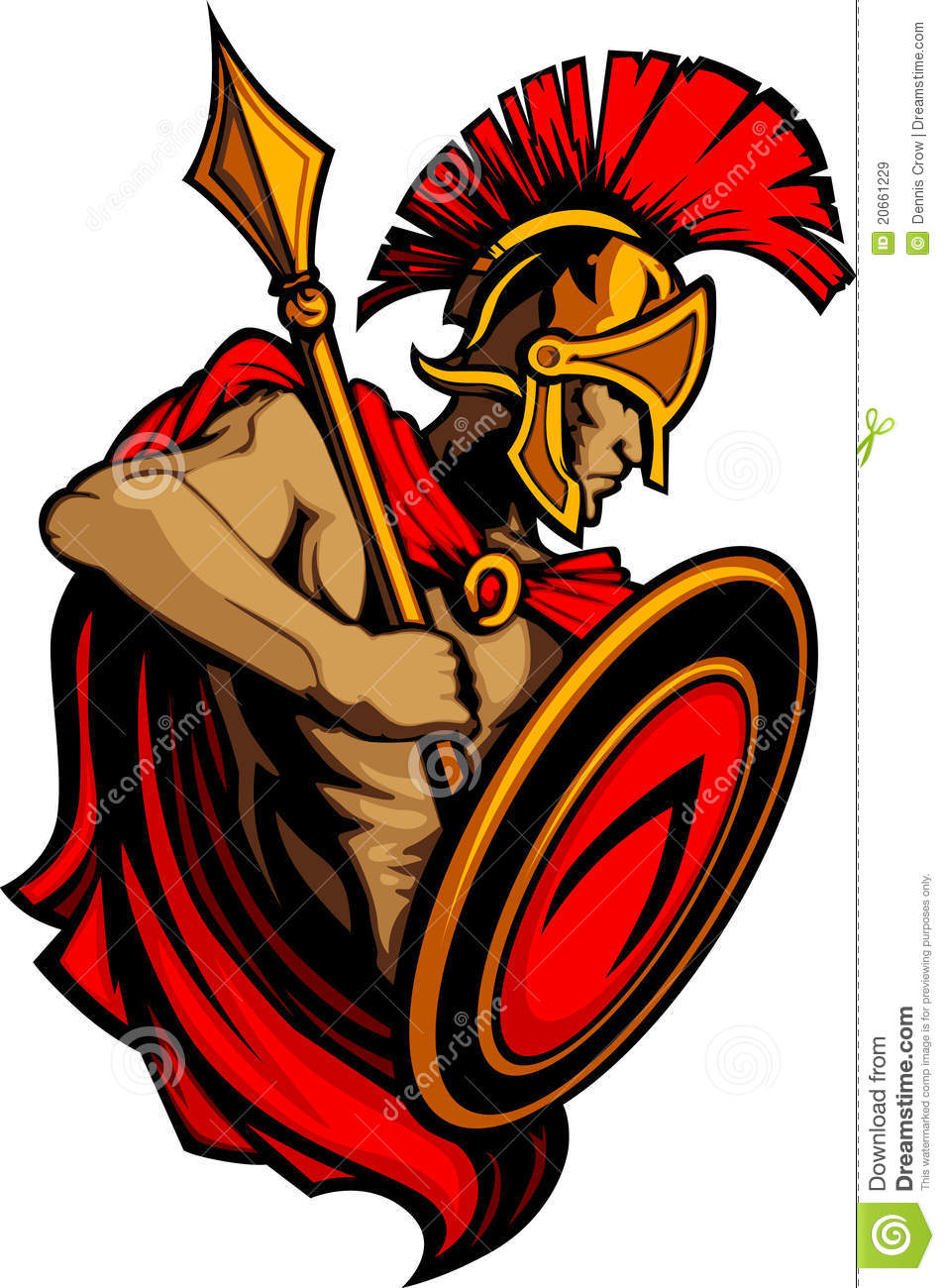 Spartan Trojan With Spear And Shield Royalty Free Stock Images   Image