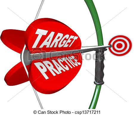 The Words Target Practice On A Red Arrow Pulled On A Bow And Aimed At