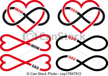 Vector Clip Art Of Love Mom Dad Vector Set   Love Mom Dad Infinity