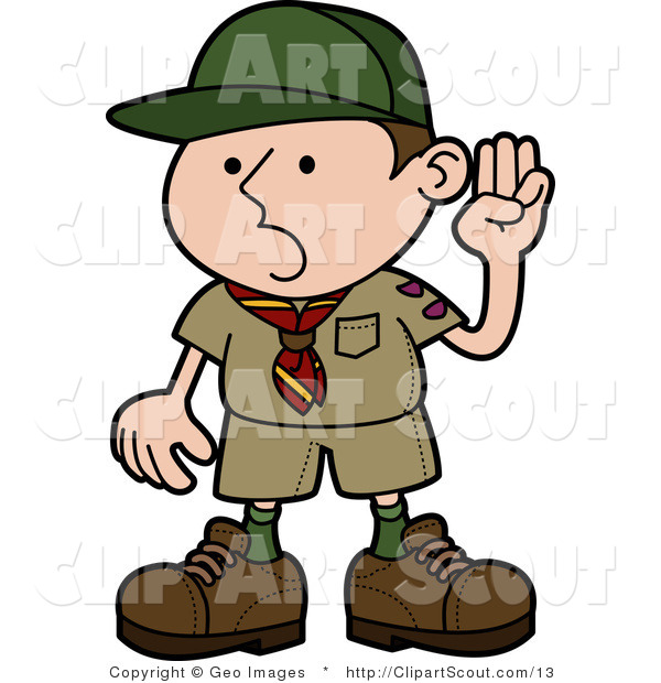 Vector Clipart Of A Boy Scout Pledging The Oath By Geo Images    13