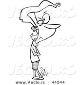 Vector Of A Impatient Cartoon Woman With Folded Arms Tapping Her Foot