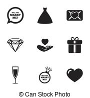 Wedding Engagement Icons  Love Oath Letter  Clipart Vector