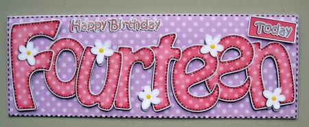 14th Birthday Large Dl Quick Card N 3d Decoupage   Card Making