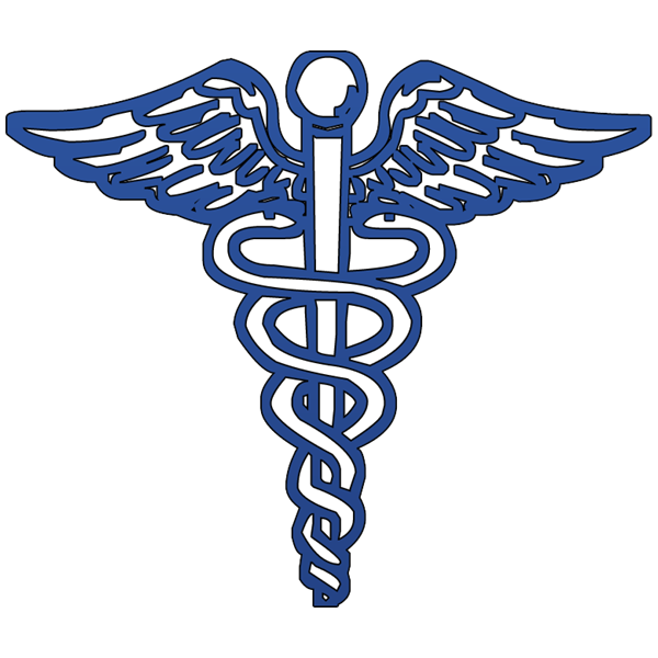 Blue Caduceus Medical Symbol Clip Art