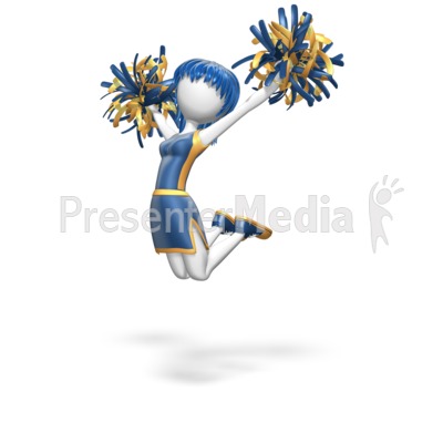 Cheerleader Jump Custom Presentation Clipart