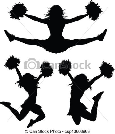Cheerleading Silhouette Clip Art Illustration Of A Cheerleader