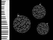 Christmas Ornaments And Piano Keys   Clipart Graphic