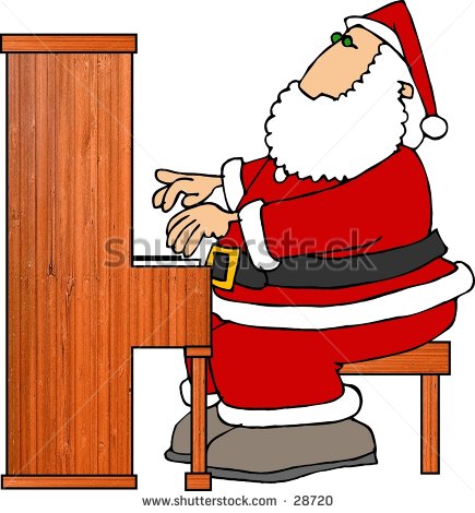 Christmas Piano Music Clip Art Clipart Illustration Of Santa
