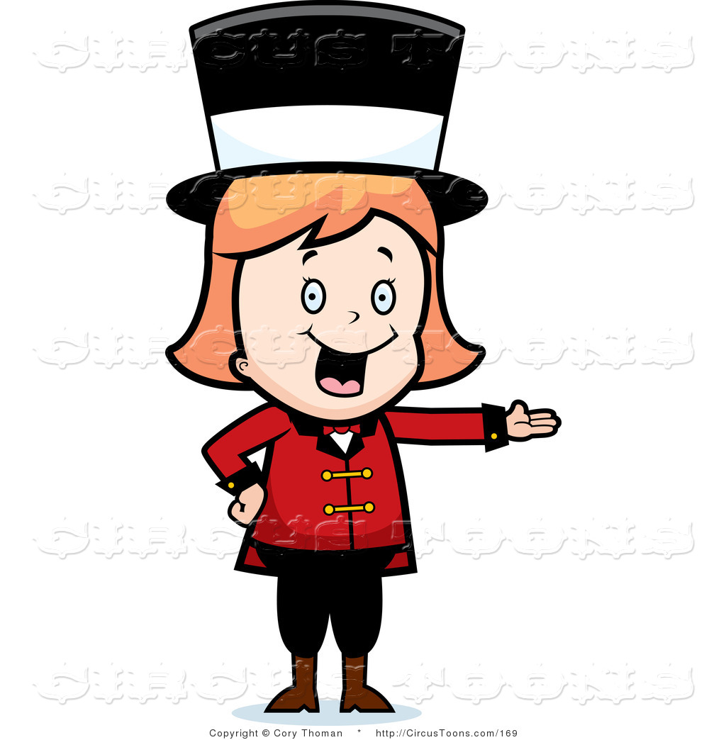Circus Clipart Of A Blond Circus Ringmaster Woman Wearing A Hat And