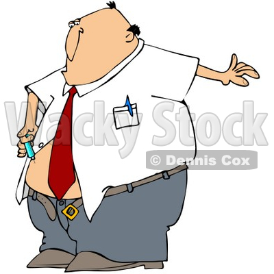 Clipart Illustration Of A Diabetic White Businessman Giving Himself An