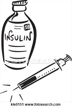 Clipart Of A Bottle Of Insulin And A Syringe Kle0151   Search Clip Art