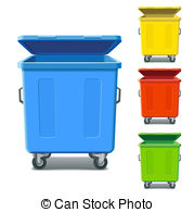 Colorful Recycling Bins   Vector Illustration Of Colorful