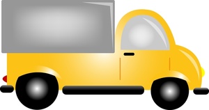 Delivery Truck Clipart Image   Yellow Delivery Truck Or Work Truck
