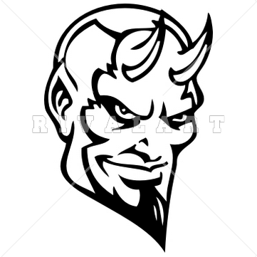 Demon Clip Art   Mascot Clipart Image Of A Devils Head With Horns Want