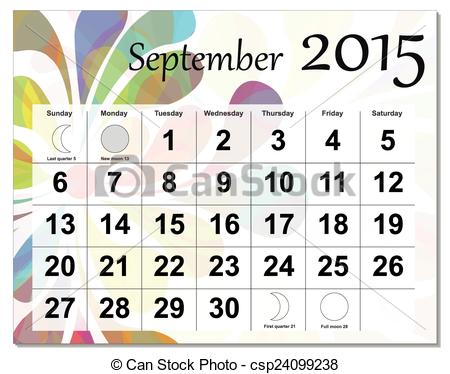 Eps10 File  September 2015 Calendar  The Eps File Includes The Version