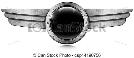 Gray Metallic Porthole With Bolts And Metal Wings On White Background