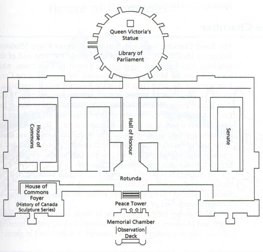 Image Depicting The Floor Plan Of The Centre Block  At The Top Of