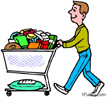 Man Grocery Shopping Clipart   Free Clipart
