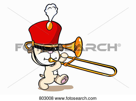Marching Band Hat And Playing A Trombone  Fotosearch   Search Clipart