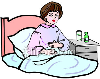 Sick Girl In Bed Clipart   Royalty Free Clip Art Illustration